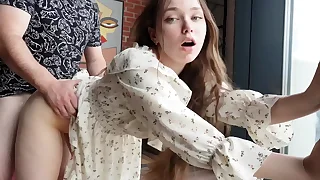 My stepsister doesn't be careful fucking on the floor&period;